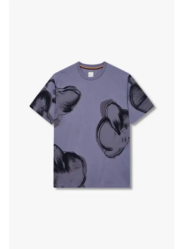 Orchid Print Cotton T Shirt Violet - PAUL SMITH - BALAAN 1