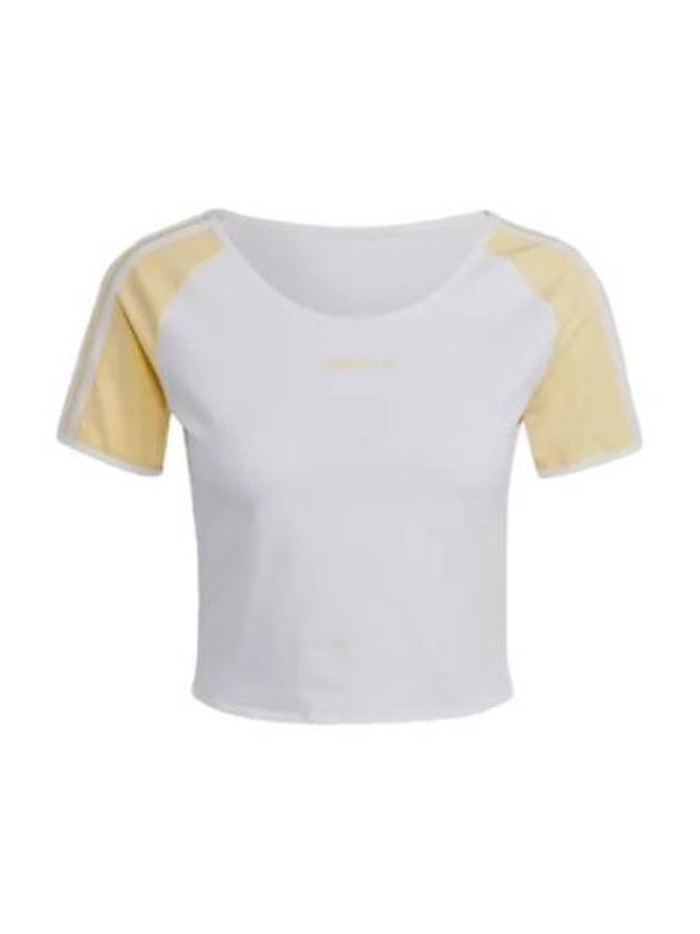 Island Club Cropped Short Sleeve T-Shirt Yellow White - ADIDAS - BALAAN 2