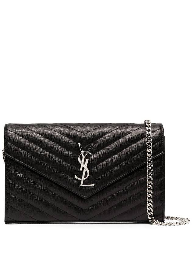 Cassandre Matelasse Chain Cross Bag In Grain de Poudre Embossed Leather Black - SAINT LAURENT - BALAAN 2