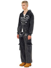 Recito Stone Washed Carpenter Cargo Wide Pants Black - LECYTO - BALAAN 3