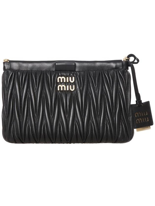 Matelasse Leather Chain Clutch Bag Black - MIU MIU - BALAAN 2