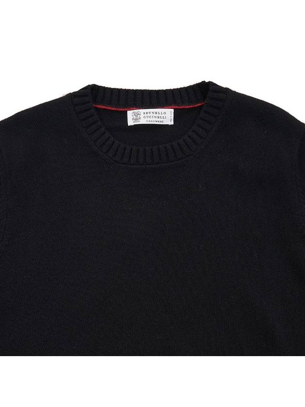 Men's Crew Neck Cashmere Knit Top Black - BRUNELLO CUCINELLI - BALAAN 4