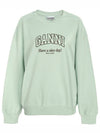 Logo Crew Neck Sweatshirt Aqua Form - GANNI - BALAAN 2