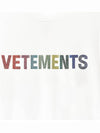 Multi Color Crystal Logo Short Sleeve T-Shirt White - VETEMENTS - BALAAN 4