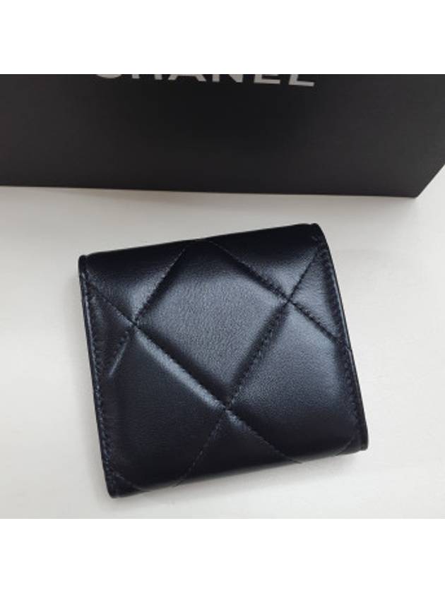 Small 19 Flap Wallet Lambskin Gold Black - CHANEL - BALAAN 3