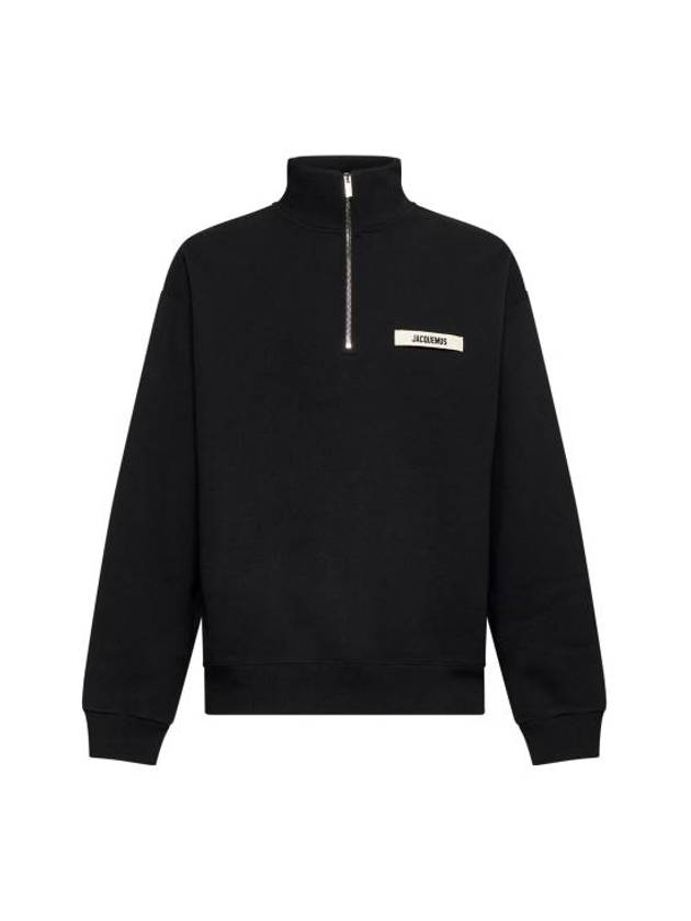 La Croisiere The Gros Grain Zipped Rollneck Sweatshirt Black - JACQUEMUS - BALAAN 2