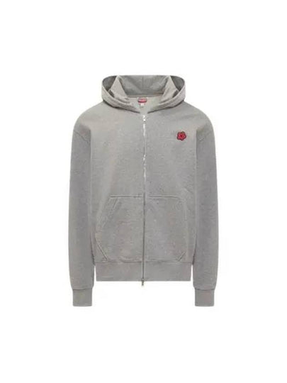 Boke Flower Embroidery Zip-Up Hoodie Grey - KENZO - BALAAN 2