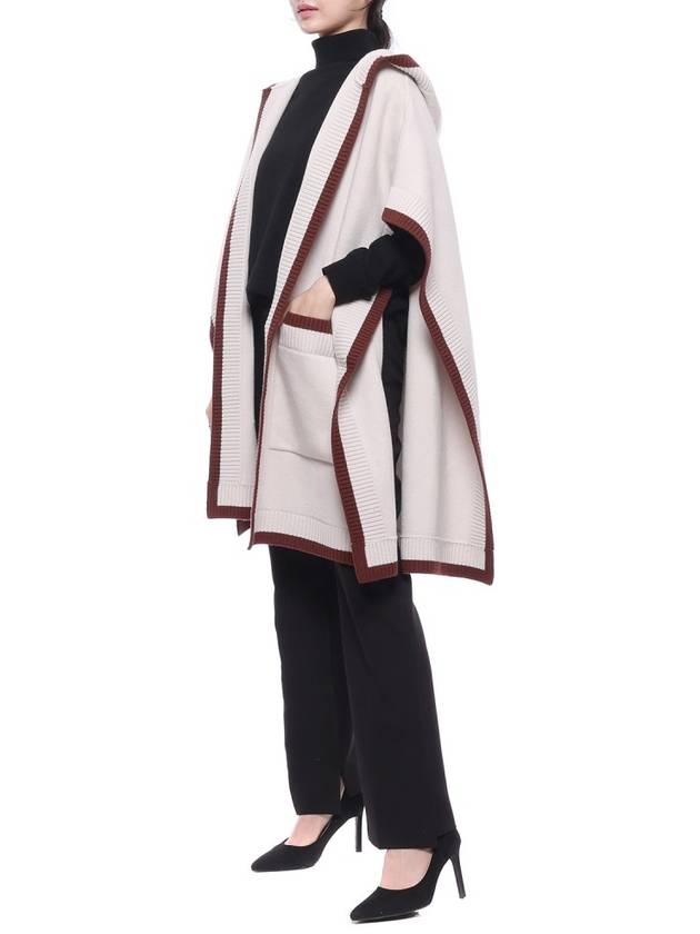 Logo Wool Cashmere Cape Ivory - BURBERRY - BALAAN 5