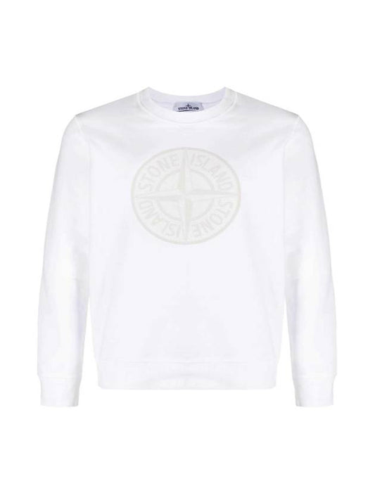 Men's Industrial One Print Sweatshirt White - STONE ISLAND - BALAAN 1