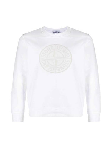 Men's Industrial One Print Sweatshirt White - STONE ISLAND - BALAAN 1