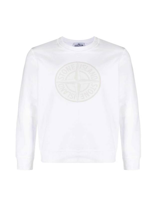 Men's Industrial One Print Sweatshirt White - STONE ISLAND - BALAAN 1