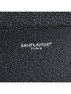 Embossed Leather Card Wallet Black - SAINT LAURENT - BALAAN 5