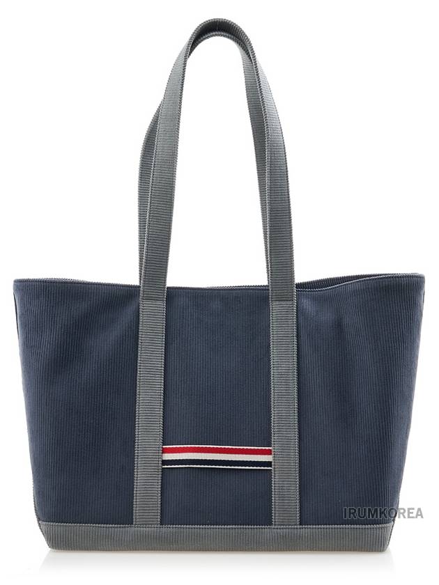 Corduroy Medium Tool Tote Bag Navy - THOM BROWNE - BALAAN 4