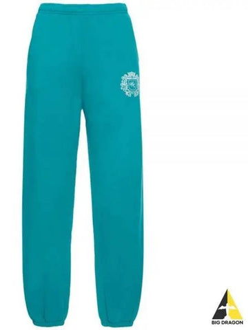 SERIF LOGO SWEATPANT TEAL SW633 Serif logo sweatpants - SPORTY & RICH - BALAAN 1