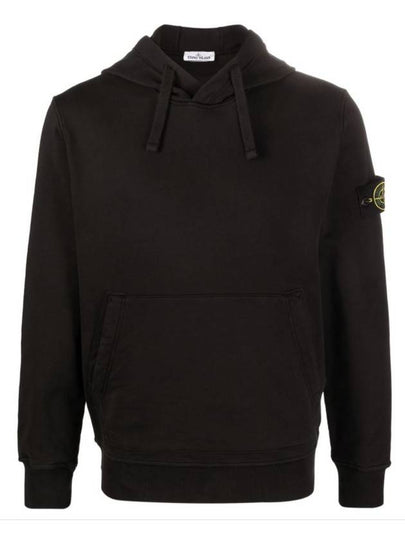 Wappen Patch Cotton Fleece Hoodie Black - STONE ISLAND - BALAAN 2