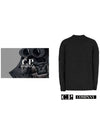 Men 11CMKN102A Lens Crew Neck Knit Black - CP COMPANY - BALAAN 4