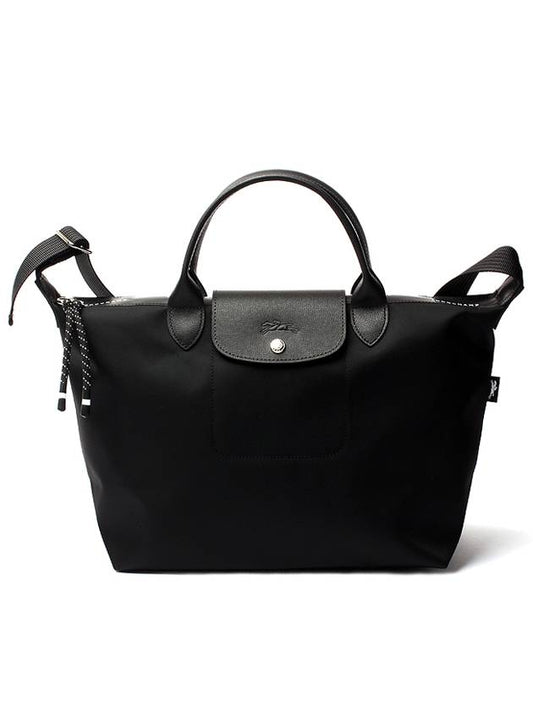 Le Pliage Energy Top Handle Shoulder Bag Black - LONGCHAMP - BALAAN.