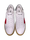 Boxer Leather Lace up Low Top Sneakers White Red - DSQUARED2 - BALAAN 4