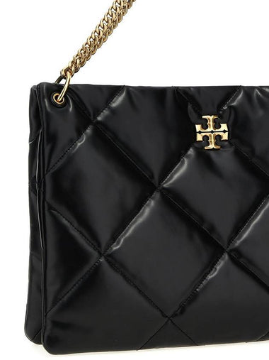 'Kira' Black Shoulder Bag With Logo Plaque And Double T Motif In Leather Woman - TORY BURCH - BALAAN 1