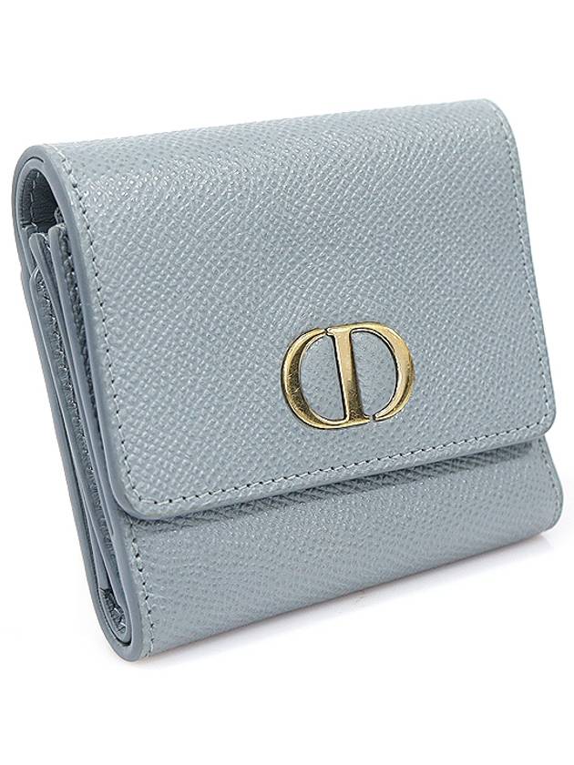 S2057OBAE Cloud Blue Calfskin 30 Montaine Lotus Half Wallet - DIOR - BALAAN 3