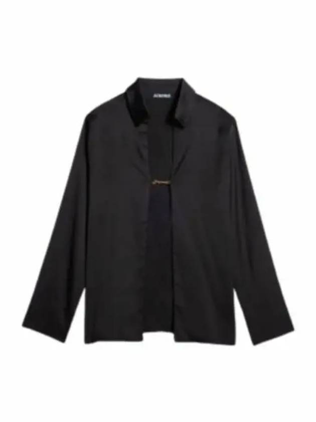 La Chemise Notte Open Charm Logo Shirt Black - JACQUEMUS - BALAAN 2