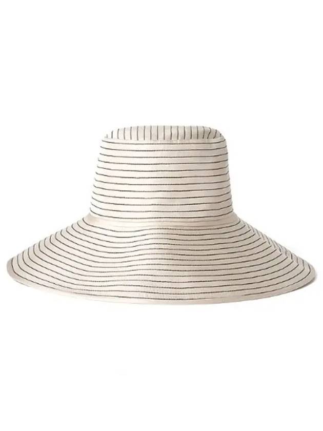 Stripe Embroidered Silk Bucket Hat White - TOTEME - BALAAN 2