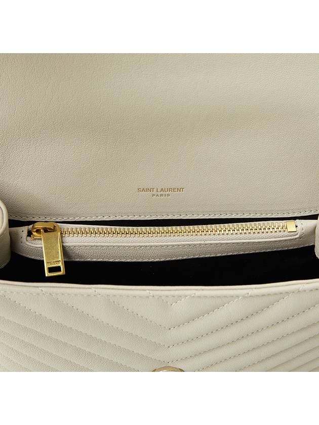 College Medium in Quilted Leather Shoulder Bag Blanc Vintage - SAINT LAURENT - BALAAN 9