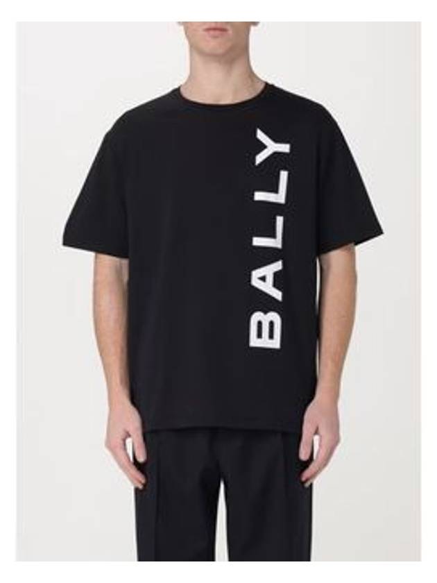 Logo Print Short Sleeve T-Shirt Black - BALLY - BALAAN 2