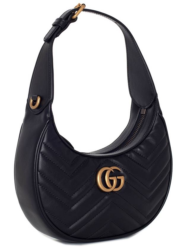 GG Marmont Half Moon Mini Bag Black - GUCCI - BALAAN 3