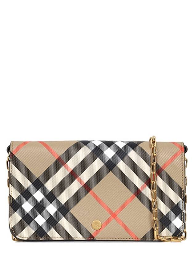 Check Chain Strap Cross Bag Sand - BURBERRY - BALAAN 2