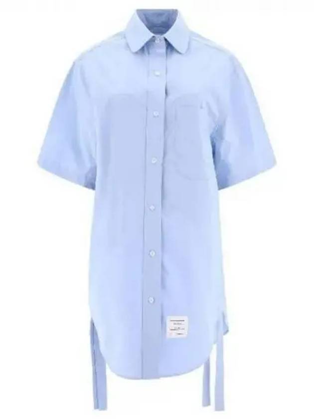 Cotton Shirt Dress Light Blue FDSD91AF0184480 - THOM BROWNE - BALAAN 2