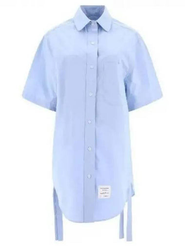 Heavy Poplin Super Size Mini Shirt Short Dress Light Blue - THOM BROWNE - BALAAN 1