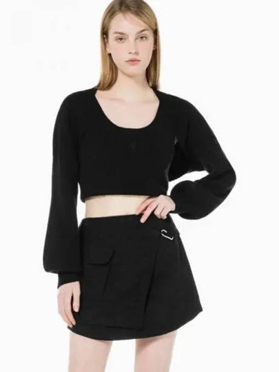 Jeans Bolero Cardigan Sleeveless Knit Top Set Black - CALVIN KLEIN - BALAAN 2