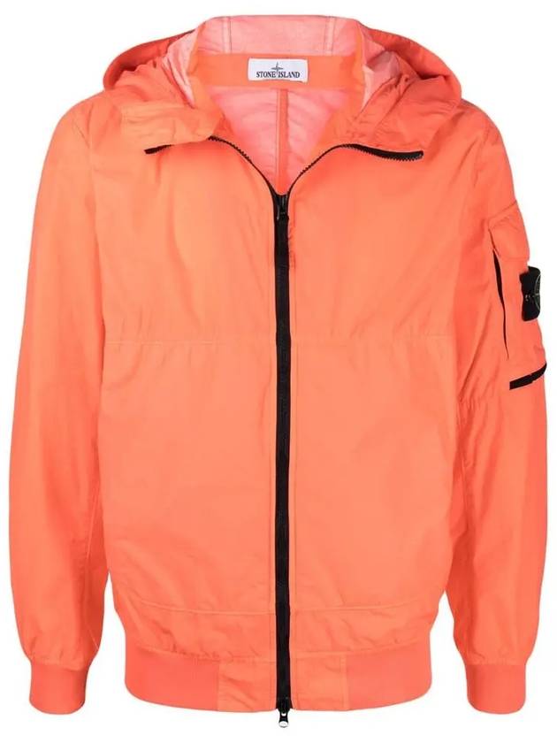 Men's Wappen Patch Naslan Watro Hooded Jacket Orange - STONE ISLAND - BALAAN 3