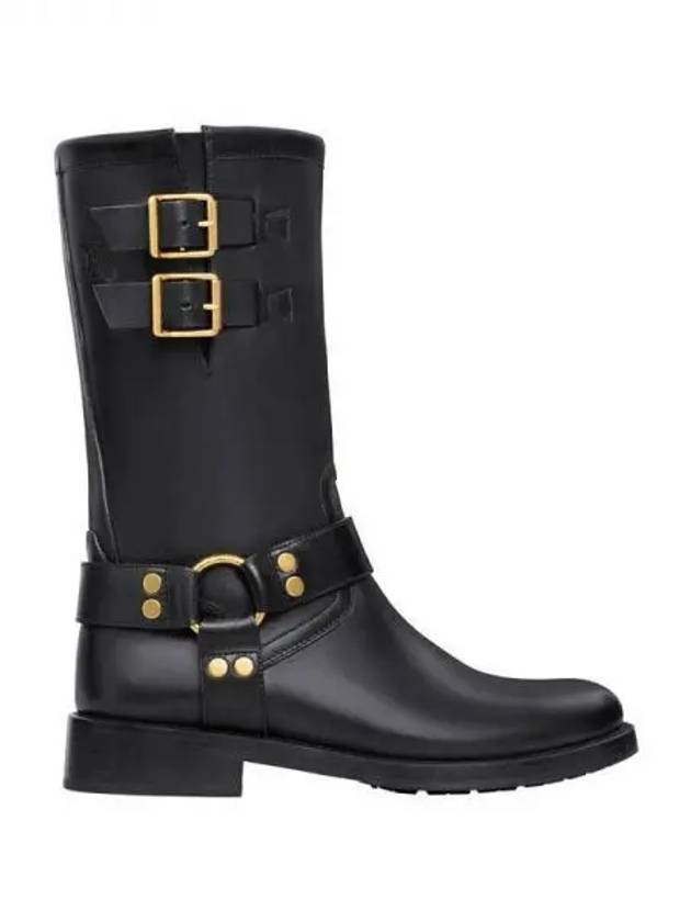 Harness biker mid boots calfskin black 38036740 1065672 - CELINE - BALAAN 1