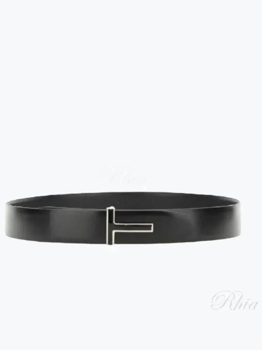 T Buckle Reversible Leather Belt Black - TOM FORD - BALAAN 2