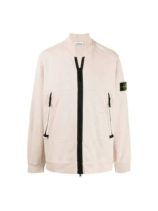 Wappen Patch Zip-up Bomber Jacket Beige - STONE ISLAND - BALAAN 2