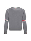 Milano Stitch Sprite Armband Cotton V-neck Cardigan Light Grey - THOM BROWNE - BALAAN 3