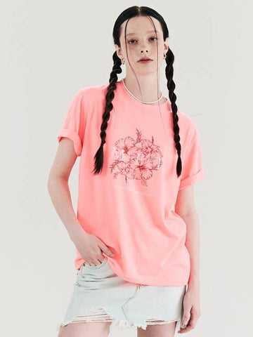 MET Two tone Lettering Flower T Shirt Pink - METAPHER - BALAAN 1