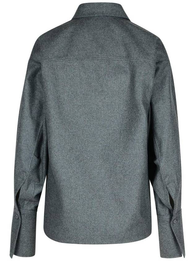 The Attico 'Eliza' Grey Wool Blend Shirt - THE ATTICO - BALAAN 3