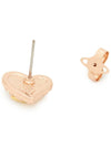 Women's Tiny Diamante Heart Earrings Rose - VIVIENNE WESTWOOD - BALAAN 5