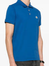 Logo Patch Polo Shirt Blue - MONCLER - BALAAN 4