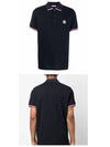 Logo Patch Three-Line Collar Short Sleeve Polo Shirt Navy - MONCLER - BALAAN 5