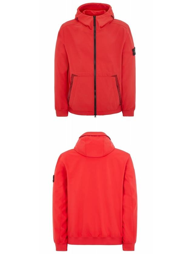 Men's Wappen Patch Softshell Zip Up Hoodie Red - STONE ISLAND - BALAAN 5