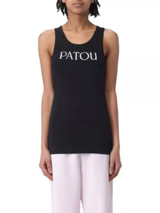 Women's Logo Print Organic Cotton Sleeveless Black - PATOU - BALAAN 2