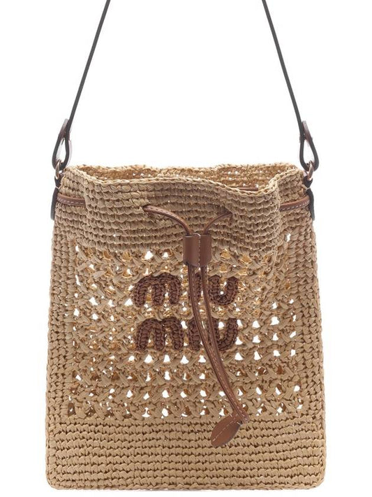 Woven Fabric Mini Bucket Bag Beige - MIU MIU - BALAAN 2