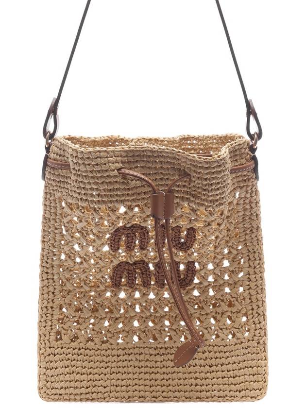 Woven Fabric Mini Bucket Bag Beige - MIU MIU - BALAAN 3