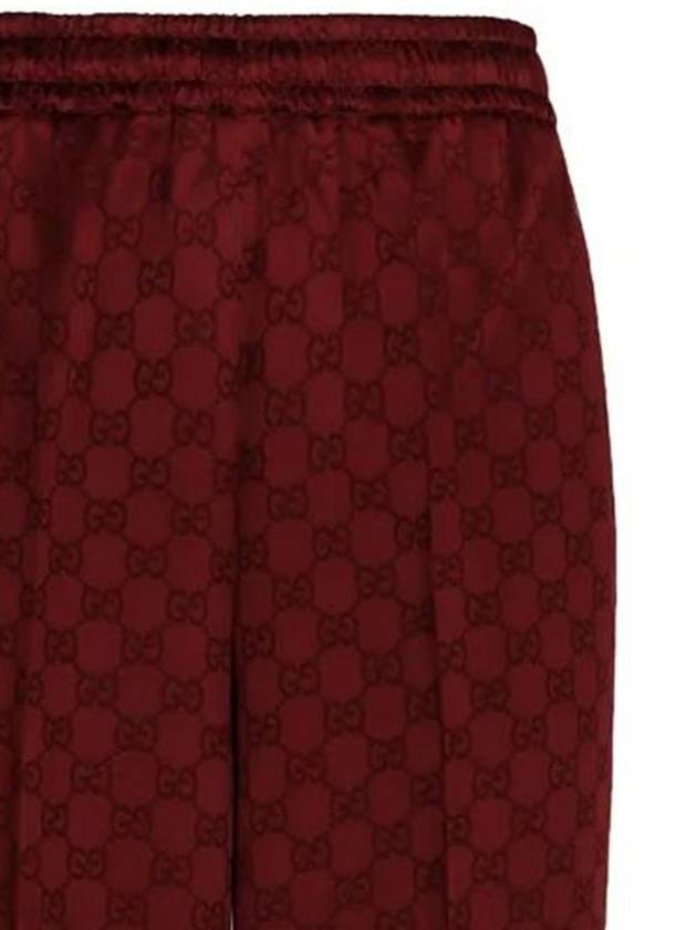 GG jacquard wide pants red - GUCCI - BALAAN 4