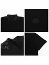 Men's Logo Lettering Collar Short Sleeve Polo Shirt Black - MONCLER - BALAAN.