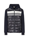 Logo Cotton Zip Up Hoodie Navy - MONCLER - BALAAN 2